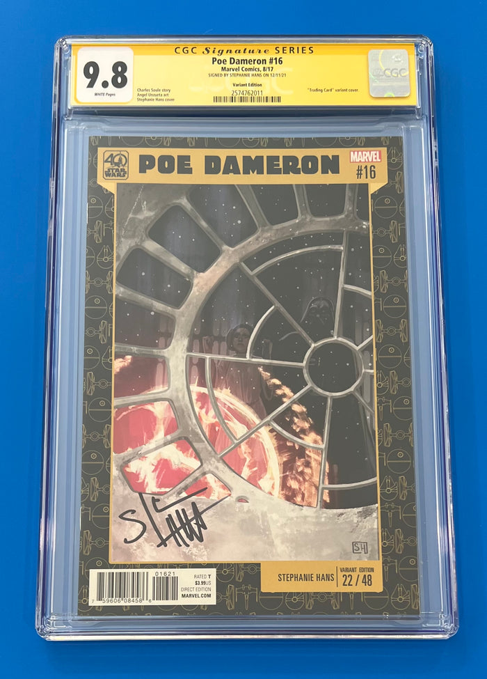 Poe Dameron #16 CGC 9.8 Signed Stephanie Hans Trading Card Variant MARVEL (2017)
