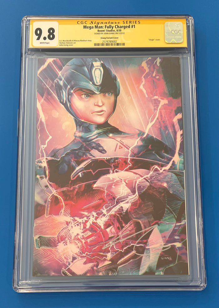 Mega Man Fully Charged #1 Signed John Giang Virgin Variant CGC 9.8 BOOM! Studios