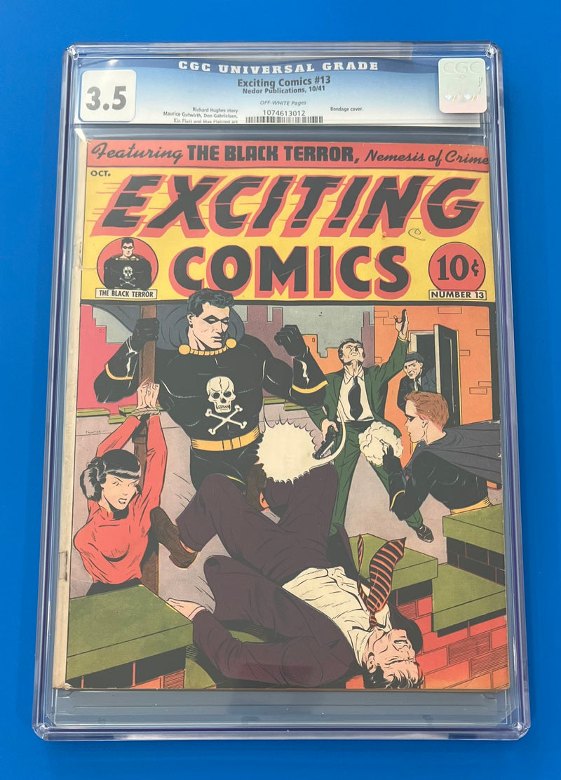 Exciting Comics #13 CGC 3.5 1941 Off-White Pages Nedor Publications Low Census