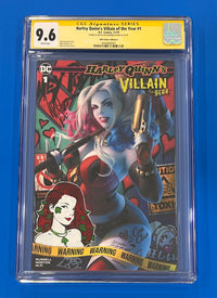 Harley Quinn's Villain of the Year #1 KRS CGC 9.6 Signed & Sketch by Warren Louw