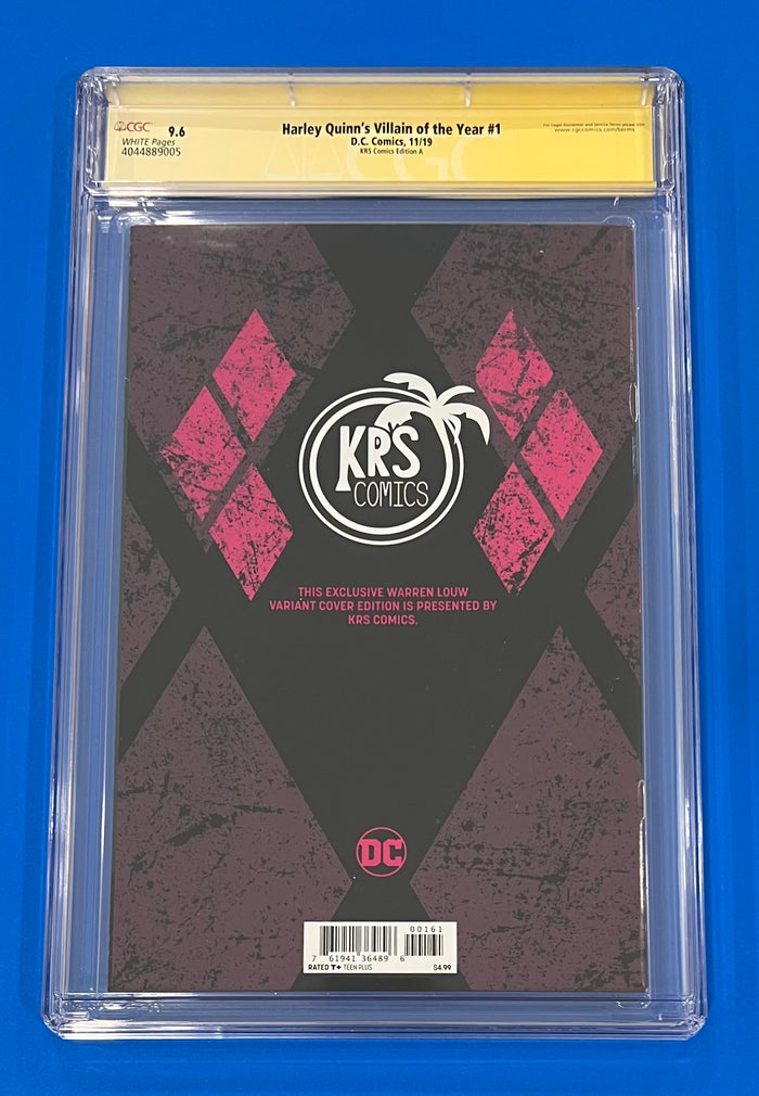Harley Quinn's Villain of the Year #1 KRS CGC 9.6 Signed & Sketch by Warren Louw