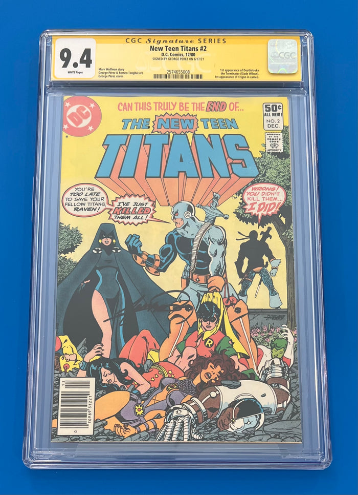 The New Teen Titans 2 CGC 9.4 Signed By George Pérez Signature 1st Deathstroke