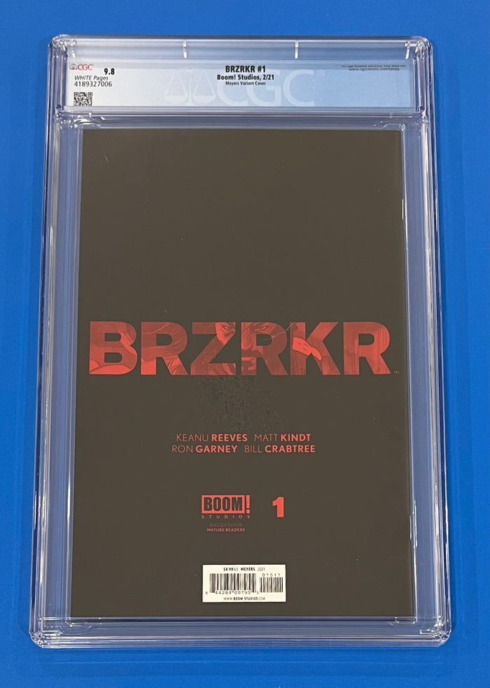 BRZRKR #1 Jonboy Meyers Virgin Variant 1:1000 Cover CGC 9.8 2021 BOOM! Studios