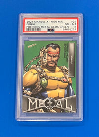 2021 Marvel Skybox X-Men Green Precious Metal Gems Forge PSA 8/10