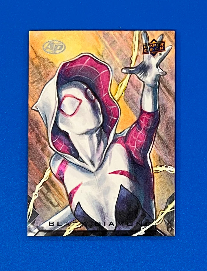 2020 UD Marvel Black Diamond Spider Gwen 1/1 AP Sketch Card Veronica O'Connell