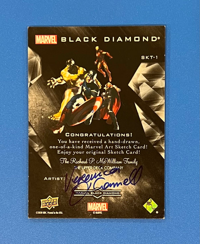 2020 UD Marvel Black Diamond Spider Gwen 1/1 AP Sketch Card Veronica O'Connell