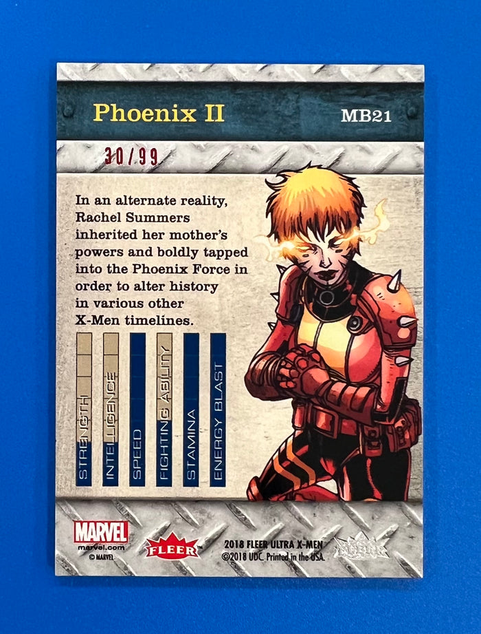 2018 Fleer Ultra X-Men Precious Metal Gems PMG MB21 Red 30/99 Phoenix II