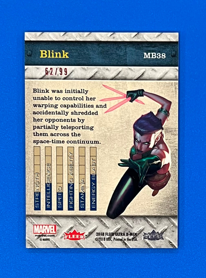 2018 Fleer Ultra X-Men Marvel Precious Metal Gems Red PMG 62/99 Blink #MB38