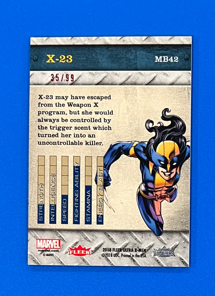 2018 Fleer Ultra Marvel X-Men Marvel Precious Metal Gems PMG Red X-23 #MB42
