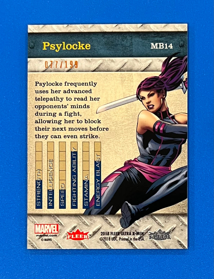 2018 Fleer Ultra X-Men Precious Metal Gems PMG MB14 Bronze 077/199 Psylocke