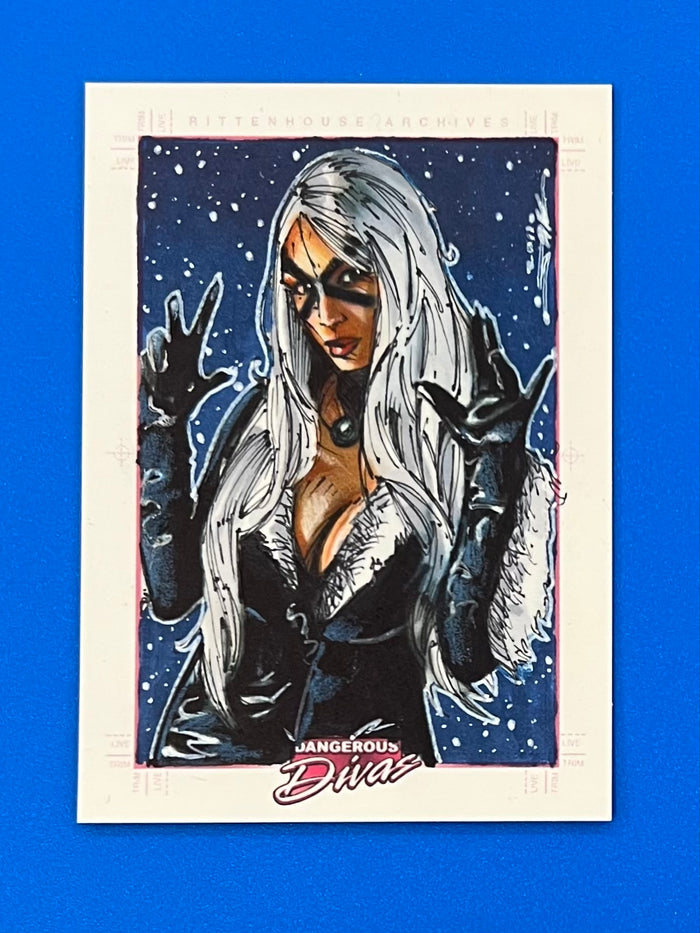 2011 Marvel Dangerous Divas Series 1 Sketch Card Jim Kyle 1/1 Black Cat