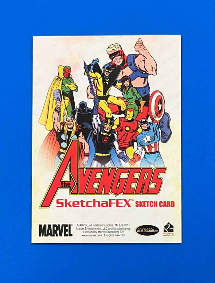 2011 Marvel SketchaFEX Avengers Sketch Card  Lynne Anderson 1/1 Valkyrie