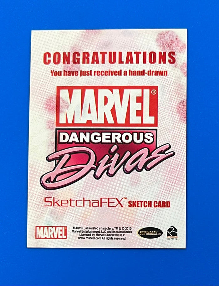 2011 Marvel Dangerous Divas Series 1 Sketch Card Elliot Fernandez 1/1 Viper