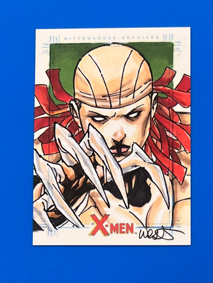 2009 Marvel X-Men Archives Sketch Card Kevin West 1/1 Lady Deathstrike