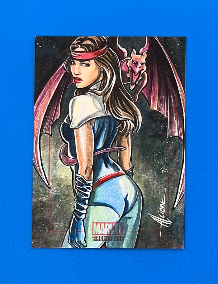 2012 Marvel Bronze Age Sketch Card Alcione Silva 1/1 Shadow Cat