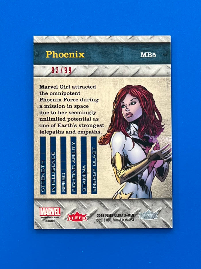 2018 Fleer Ultra X-Men Marvel Precious Metal Gems Red PMG 93/99 Phoenix #MB5