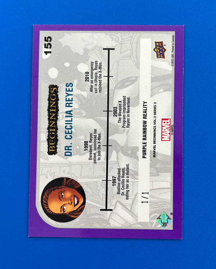 2024 Marvel Beginnings Vol 2 Series 1 Purple Rainbow Reality 1/1 Dr. Cecilia Reyes #155