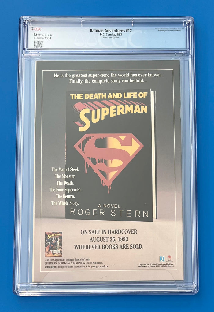 Batman Adventures #12 (1993) CGC 9.6 DC Newsstand Edition 1st Harley Quinn