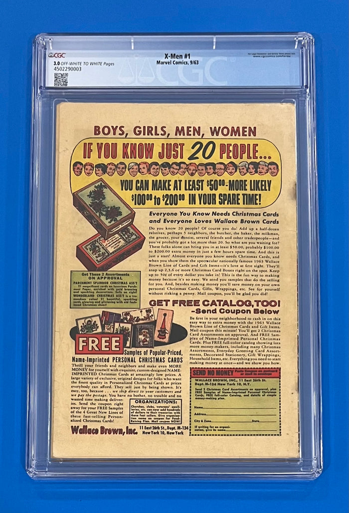 X-Men #1 CGC 3.0 Marvel Comics 1963 1st Appearance of Professor X & Magneto