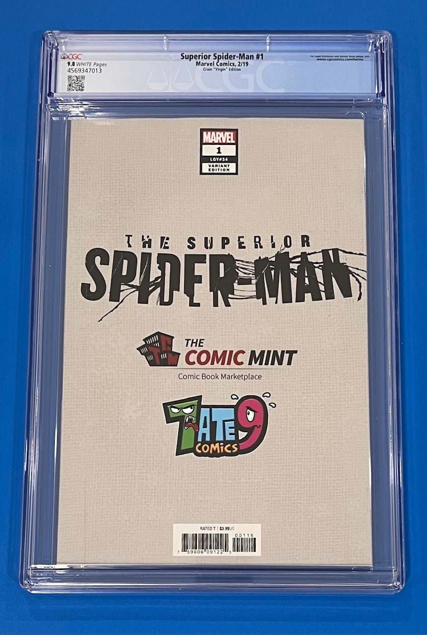 Superior Spider-Man #1 CGC 9.8 Clayton Crain Virgin Variant 2019