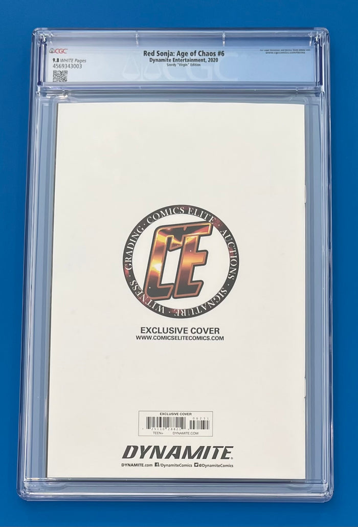 Red Sonja Age Of Chaos #6 CGC 9.8 Nathan Szerdy Virgin Variant