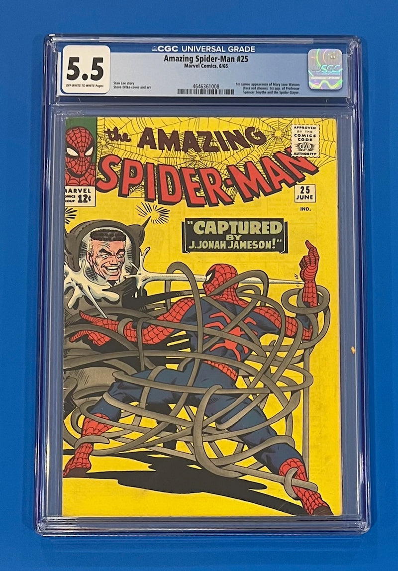 Amazing Spider-Man #25 CGC 5.5 OW/W 1st Mary Jane Watson 1965