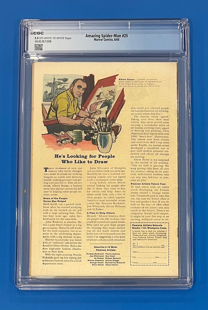 Amazing Spider-Man #25 CGC 5.5 OW/W 1st Mary Jane Watson 1965