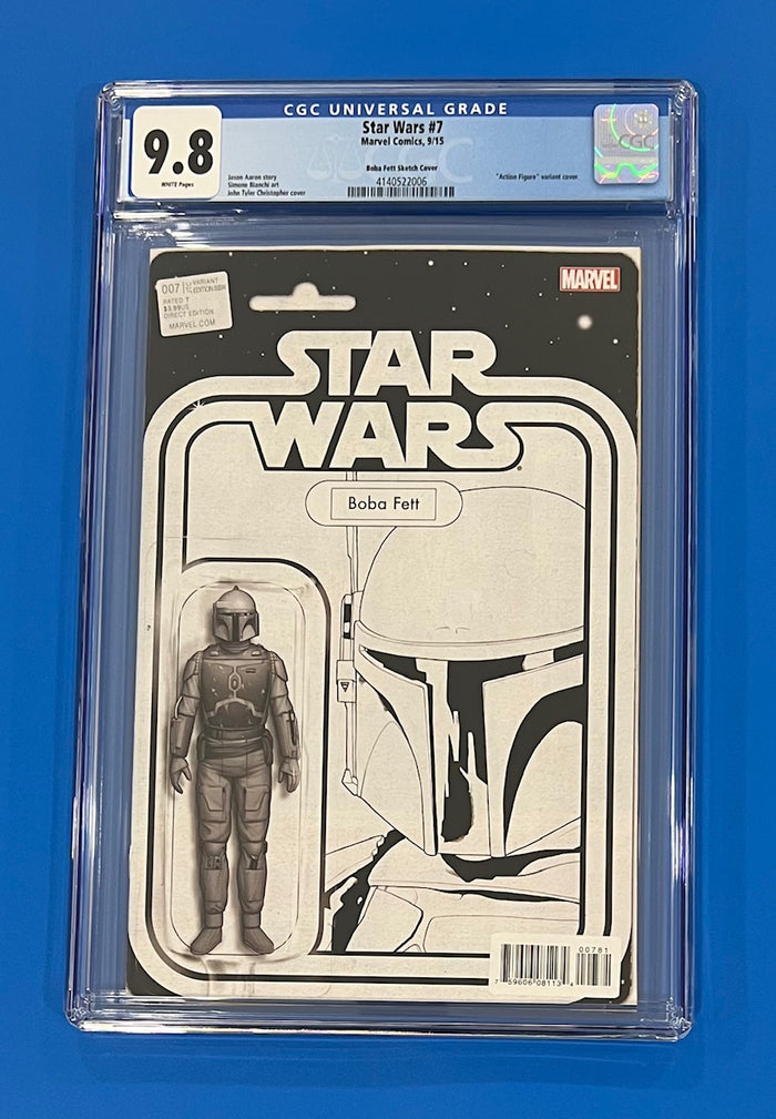Star Wars #7 CGC 9.8 Boba Fett Action Figure Sketch Variant Marvel Comics 2015