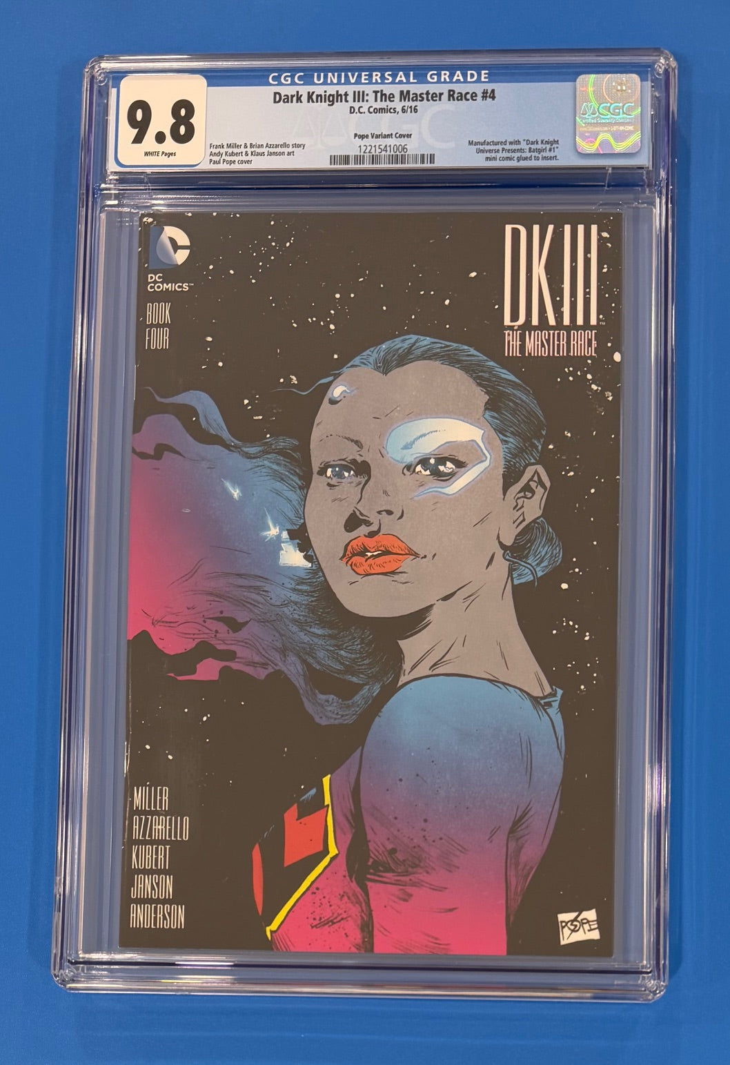 Dark Knight DK III The Master Race #4 Paul Pope Variant CGC 9.8 DC 1:50