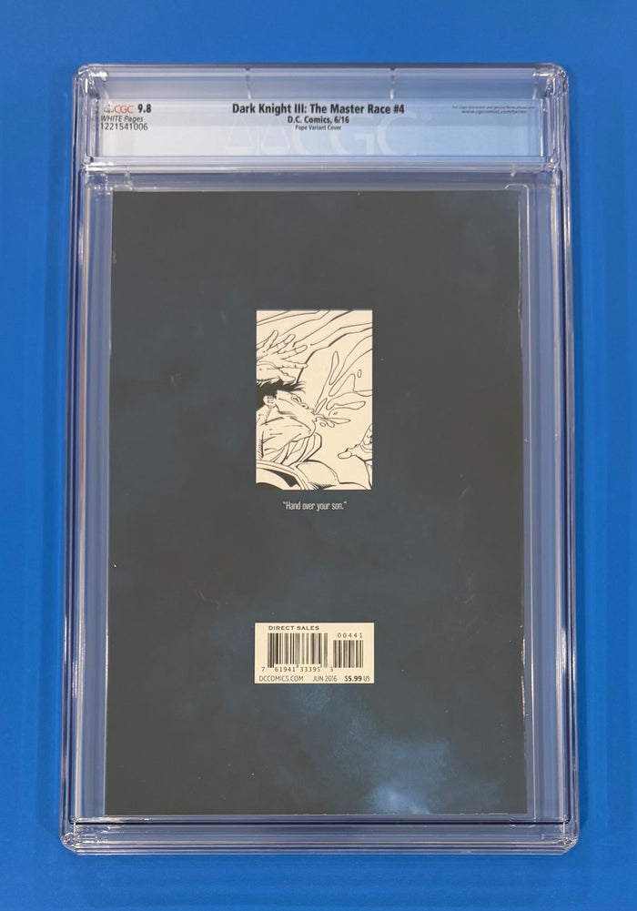 Dark Knight DK III The Master Race #4 Paul Pope Variant CGC 9.8 DC 1:50