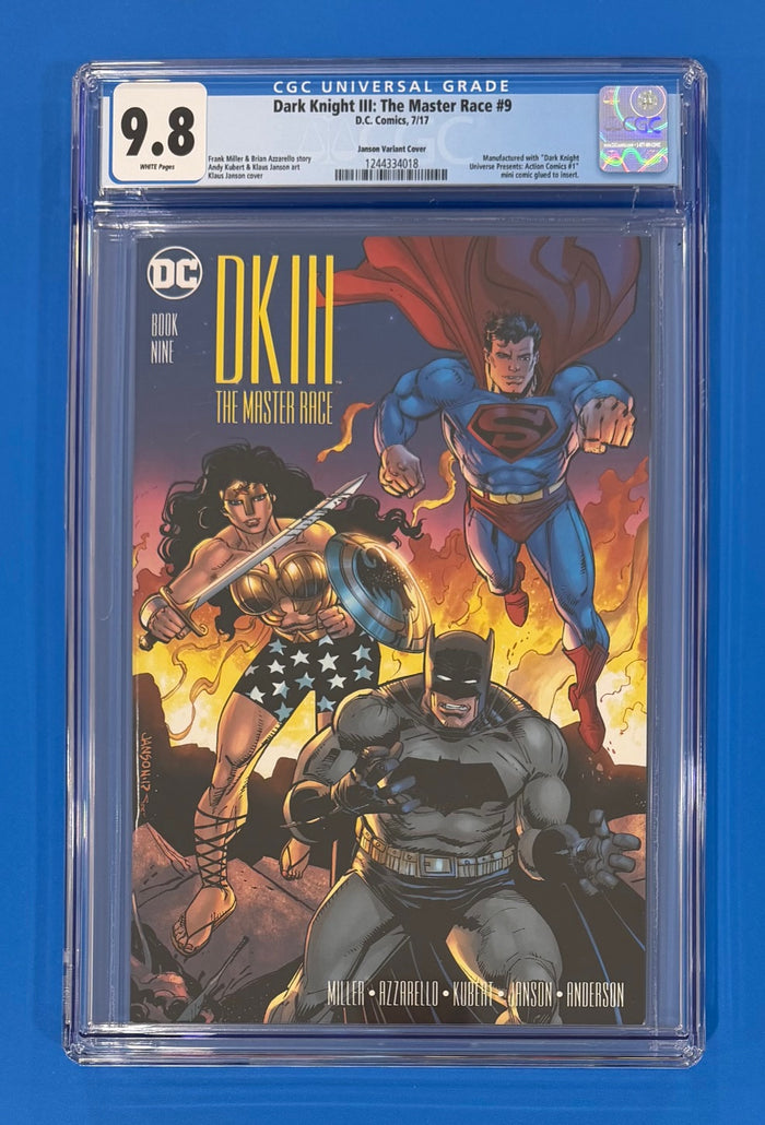 Dark Knight DK III The Master Race #9 Klaus Janson Variant CGC 9.8 DC 1:25