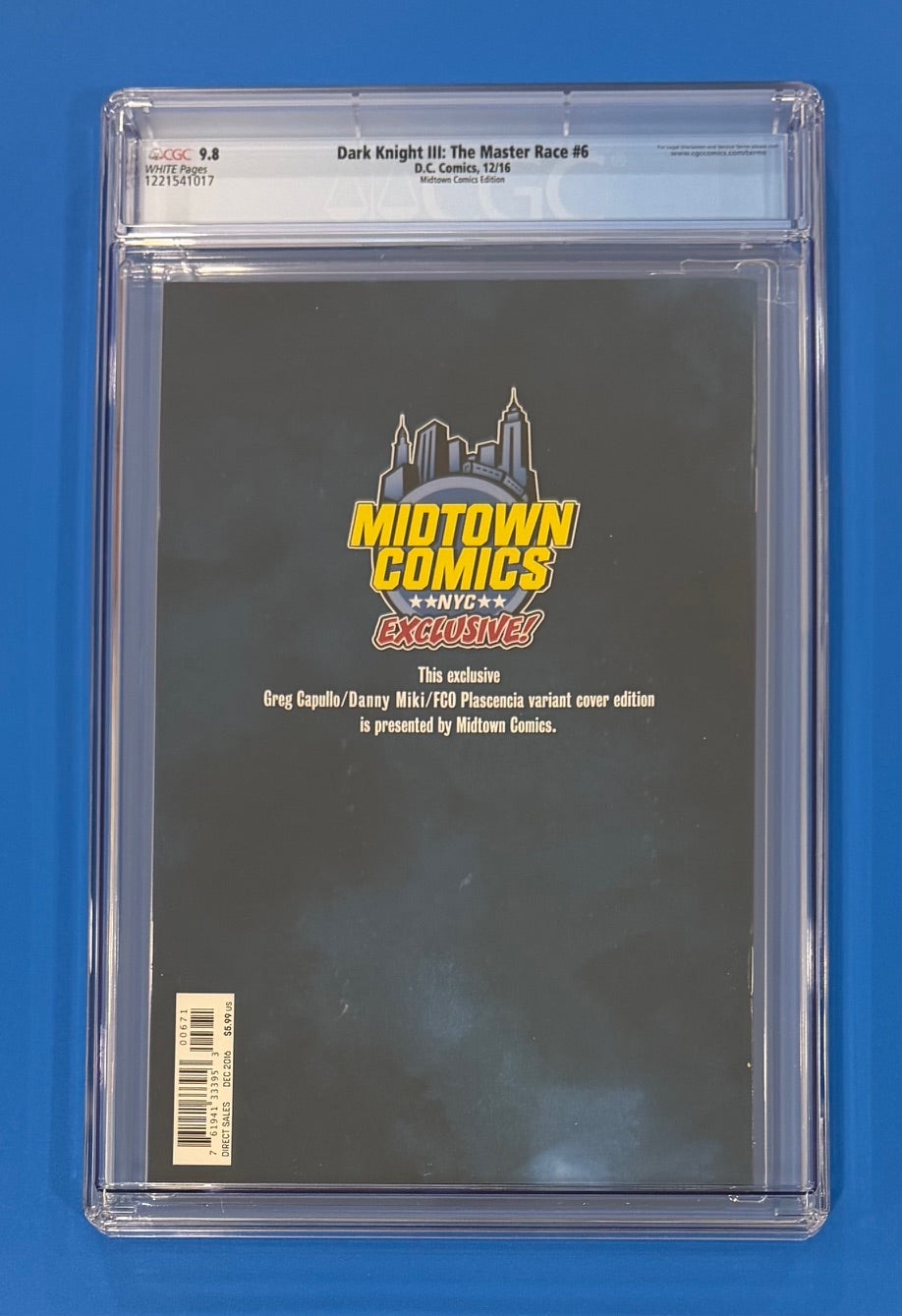 Dark Knight DK III The Master Race #6 Capullo & Miki Variant CGC 9.8 DC