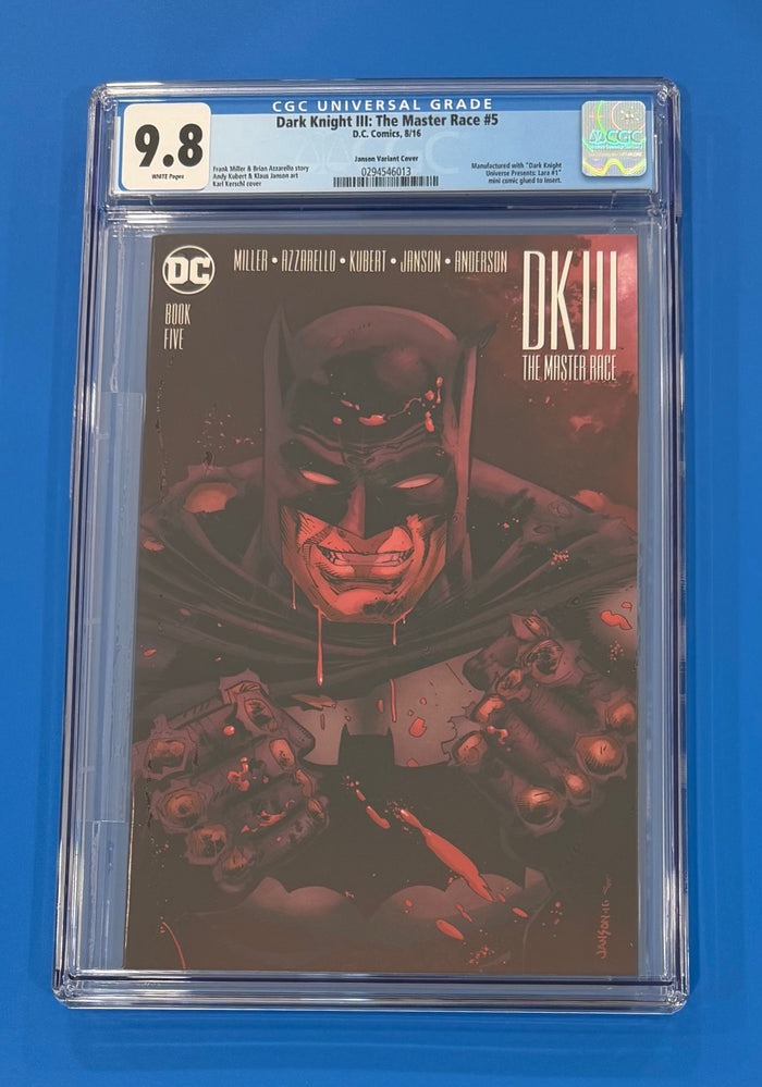 Dark Knight DK III The Master Race #5 Klaus Janson Variant CGC 9.8 DC 1:25