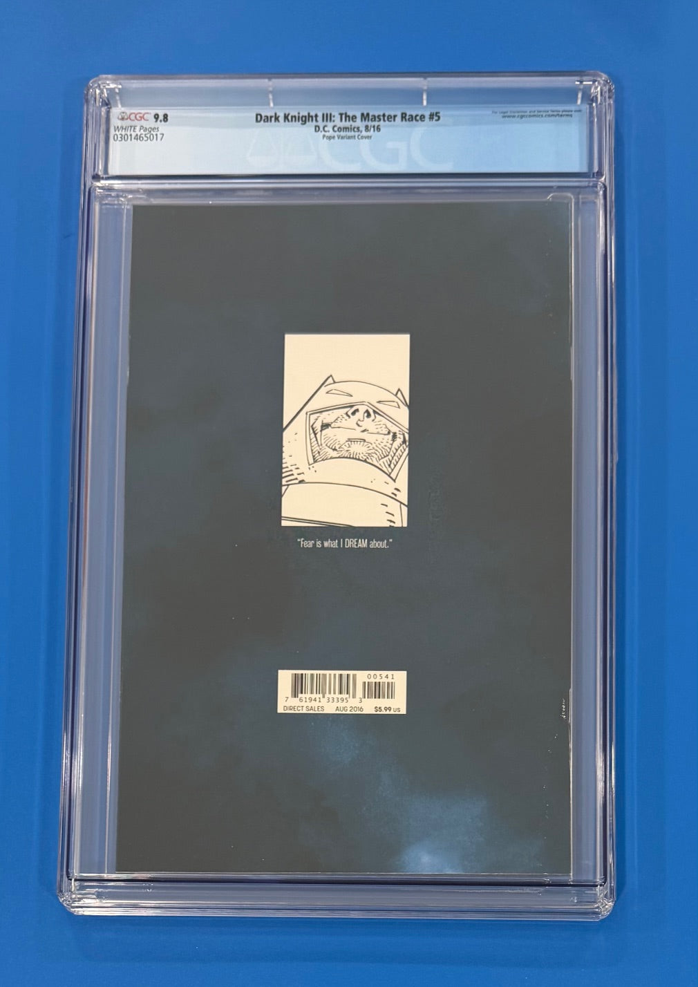 Dark Knight DK III The Master Race #5 Paul Pope Variant CGC 9.8 1:50