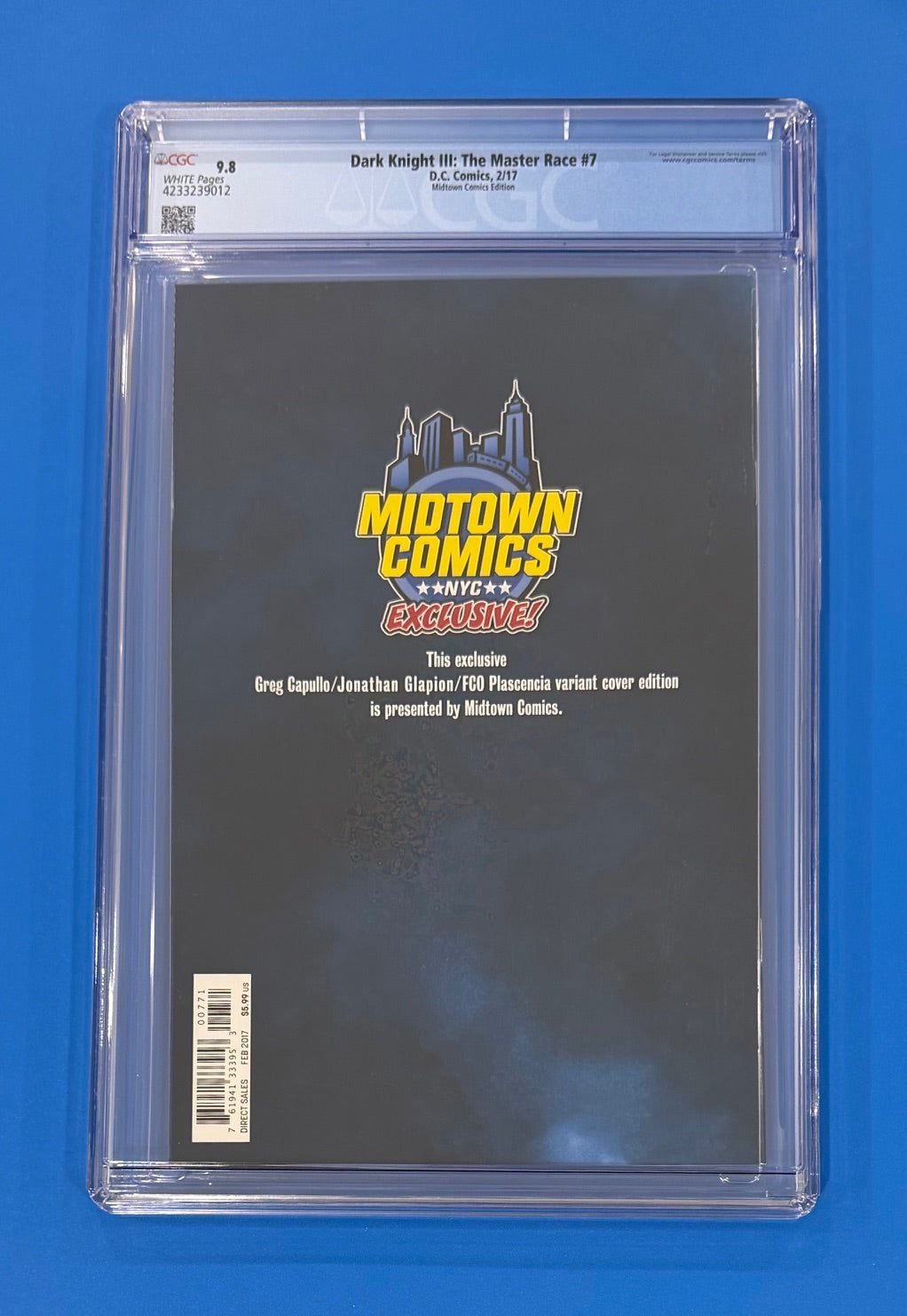 Dark Knight DK III The Master Race #7 Midtown Comics Edition CGC 9.8 DC