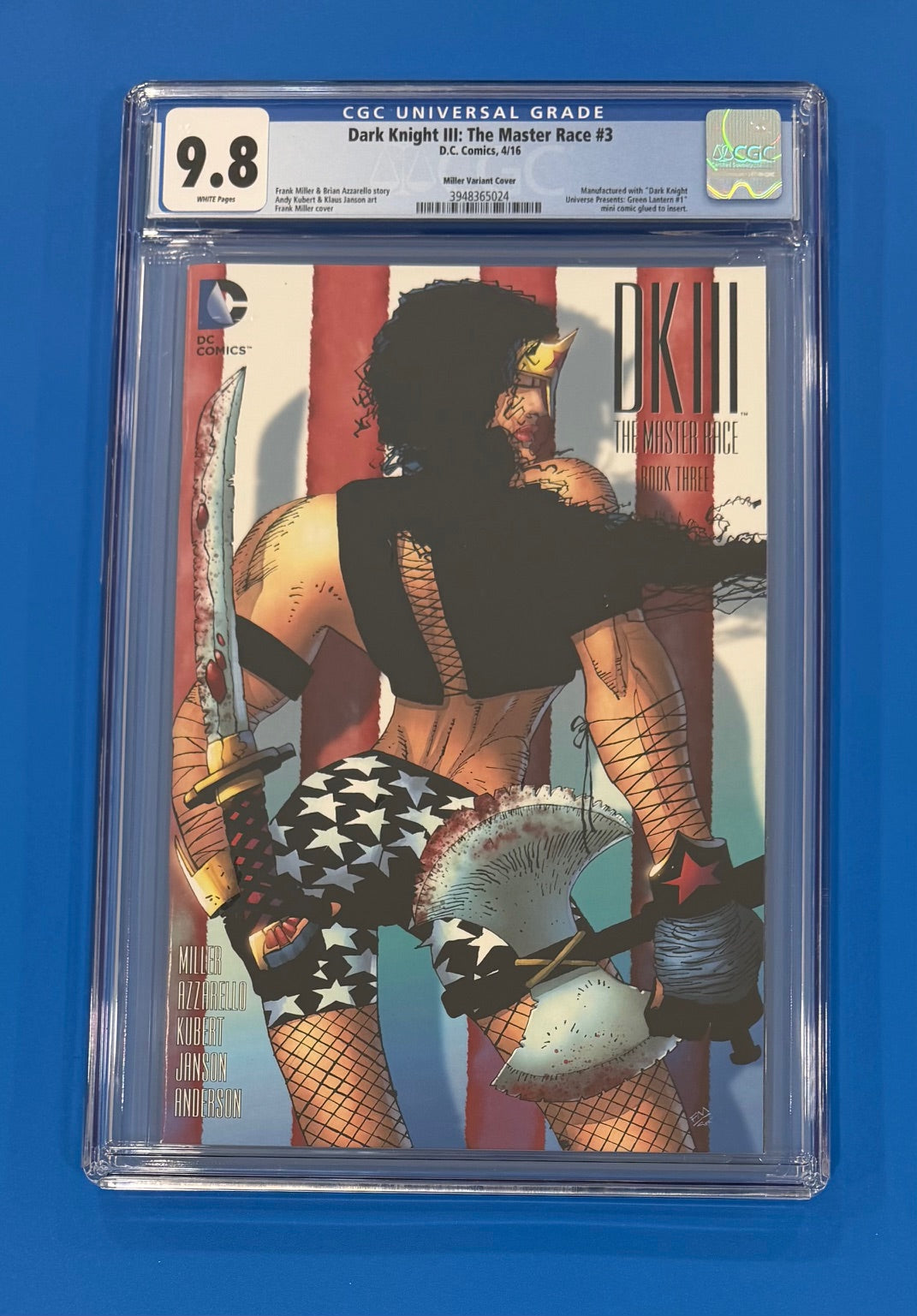 Dark Knight DK III The Master Race #3 Frank Miller Variant CGC 9.8 DC 1:100