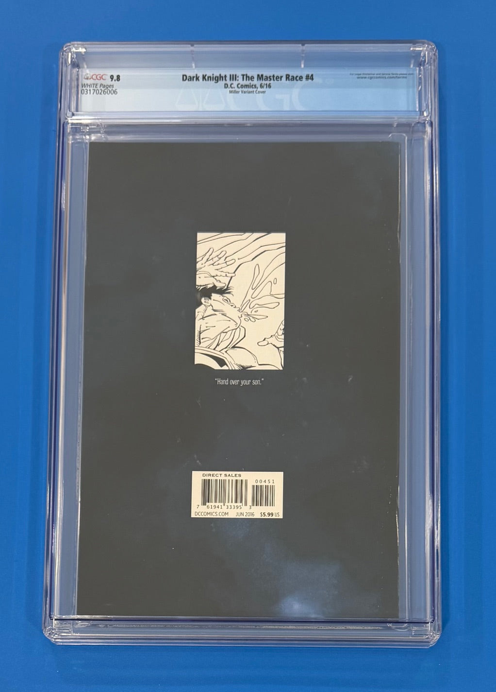 Dark Knight DK III The Master Race #4 Frank Miller Variant CGC 9.8 DC 1:100