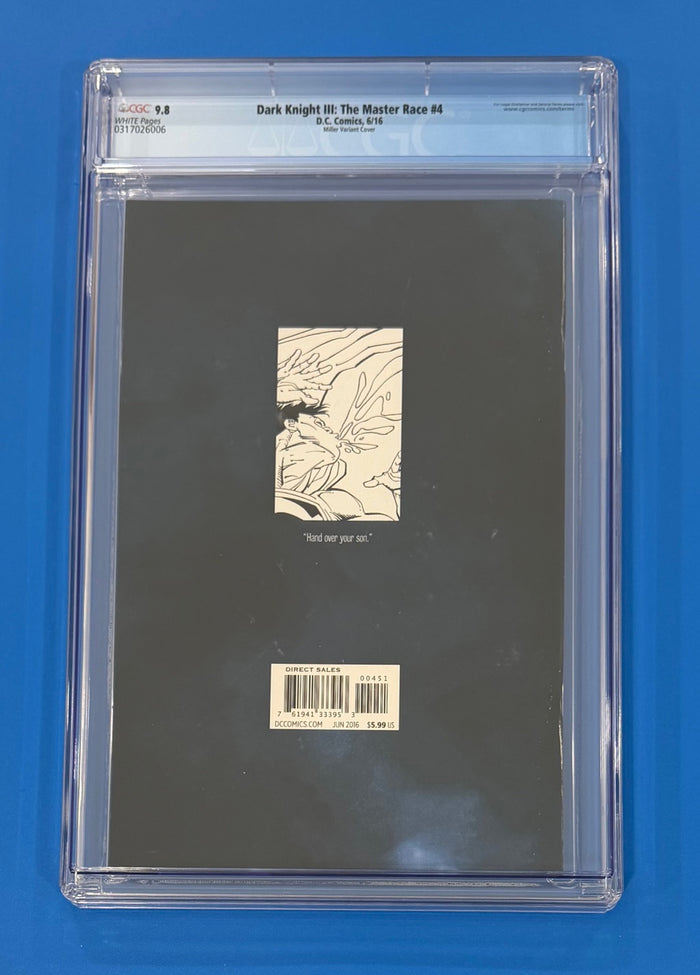 Dark Knight DK III The Master Race #4 Frank Miller Variant CGC 9.8 DC 1:100