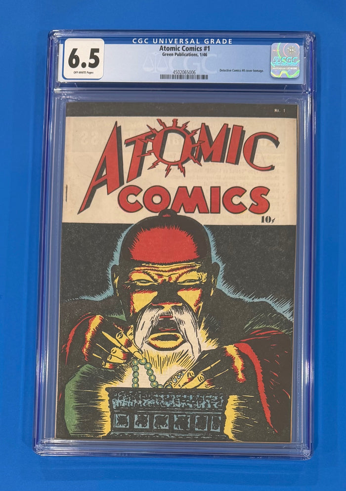 Atomic Comics #1 CGC 6.5 Green Publications 1946 OW Pages
