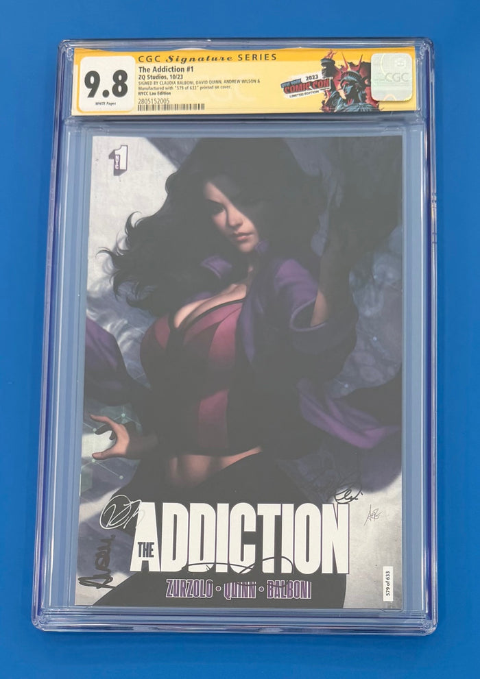 The Addiction #1 CGC 9.8 NYCC 2023 Artgerm Cover Signed x3