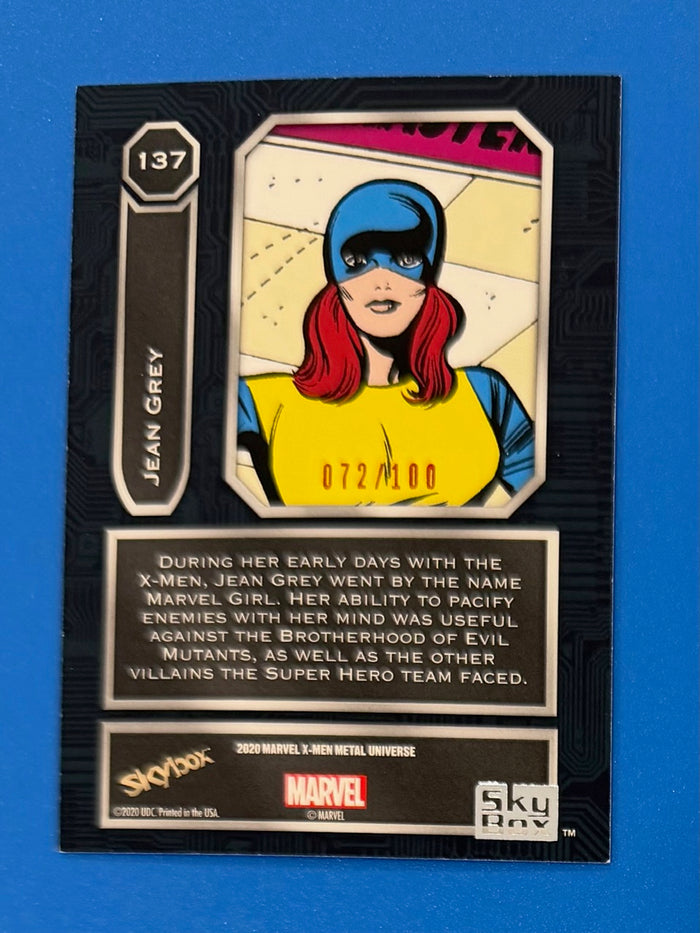 2021 Marvel X-Men Metal Universe Jean Grey #137 High Series Red PMG 72/100