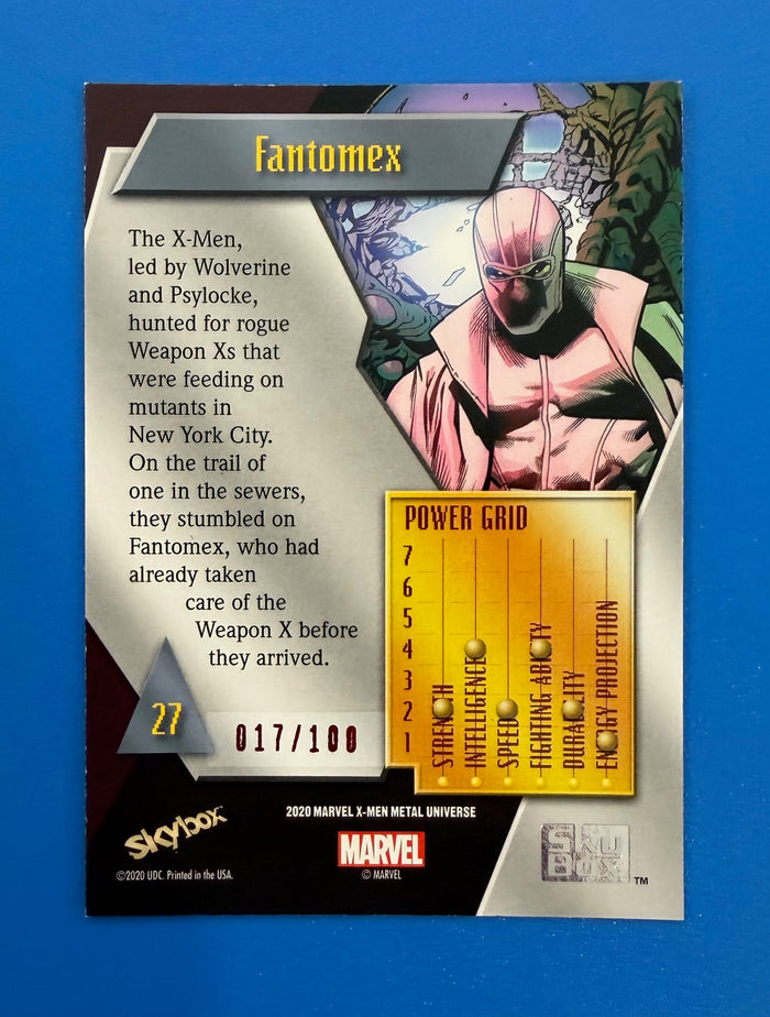 2021 Marvel X-Men Metal Universe Fantomex #27 Red PMG 17/100