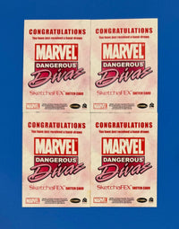 2011 Marvel Dangerous Divas Series 1 Sketch Card Puzzle x4 Cards by Remy (Eisu) Mokhtar