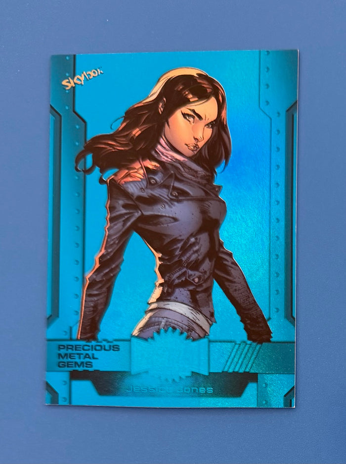 2024 Skybox Marvel Metal Universe Avengers PMG Blue 26/50 Jessica Jones #80