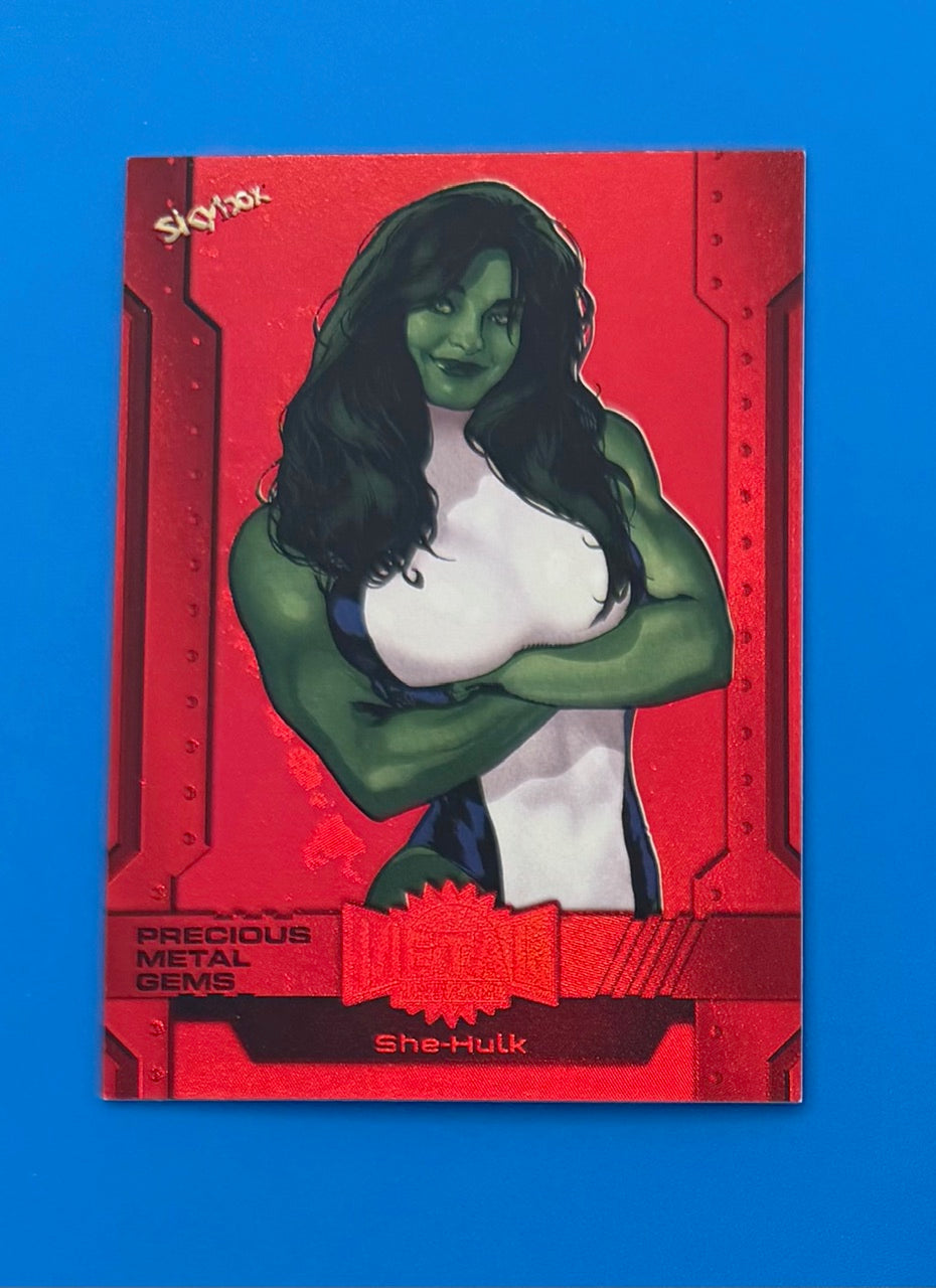 2024 Skybox Marvel Metal Avengers #177 She-Hulk Red PMG 39/100