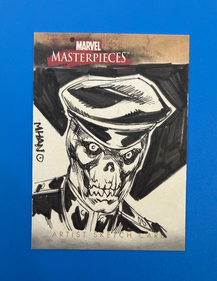 Skybox 2008 Marvel Masterpieces Artist Sketch Card Red Skull by Pop Mahn!
