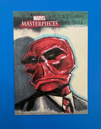 Skybox 2008 Marvel Masterpieces Artist Sketch Card Red Skull by Wesley Gunn