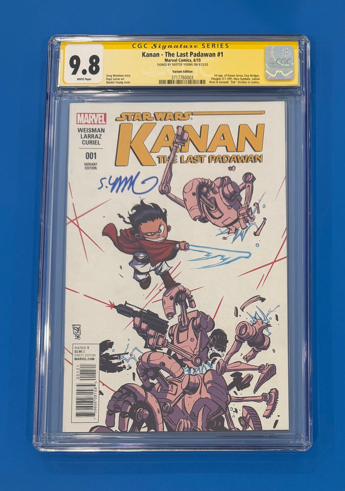 Star Wars Kanan The Last Padawan #1 CGC 9.8 Skottie Young Signed Variant Edition 2015