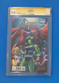 A-Force #1 CGC 9.8 Hastings Signed Variant Shane Davis 1st Singularity