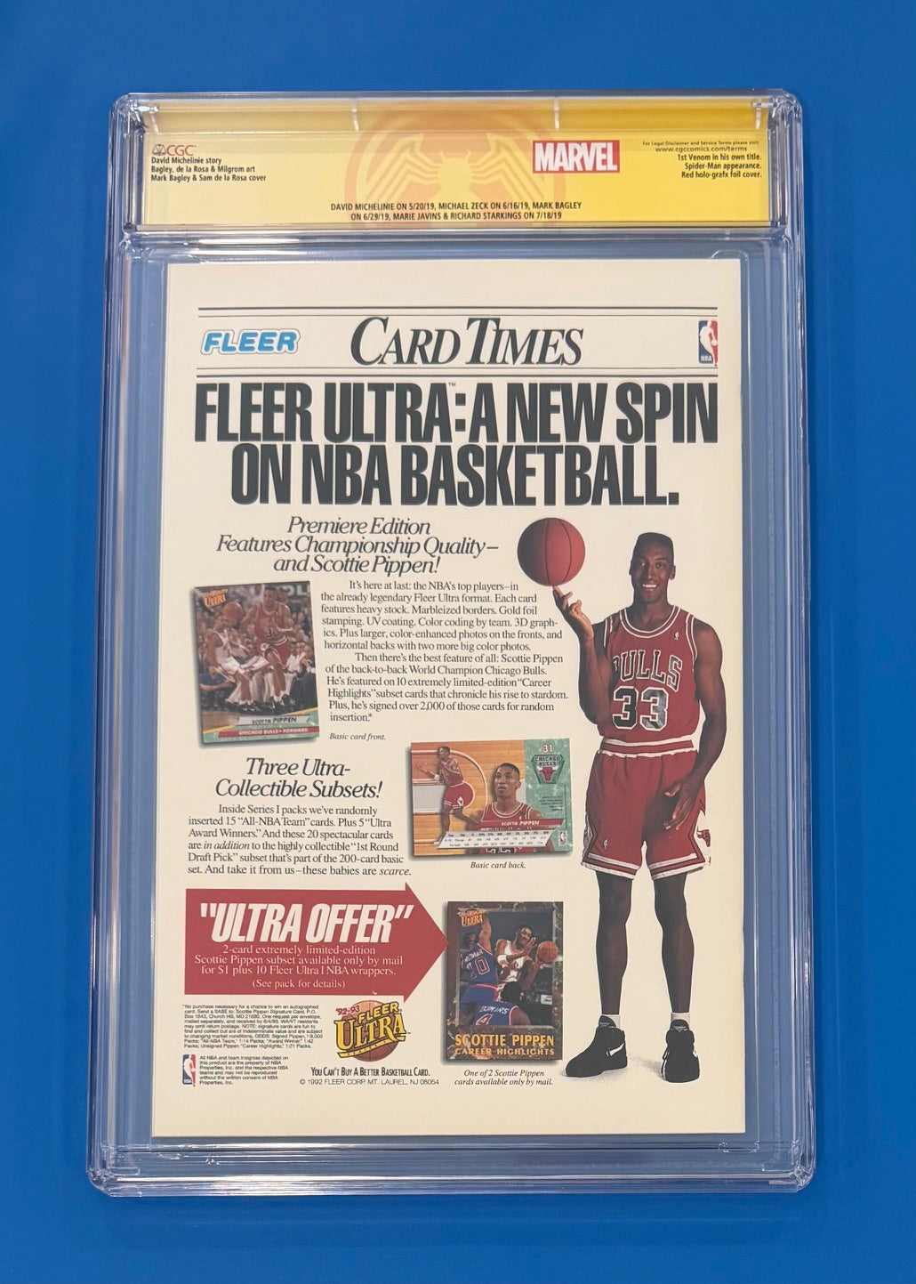 Venom Lethal Protector #1 CGC 9.8 Red Holofoil 1993 Signed 8x Signature Series Custom Label